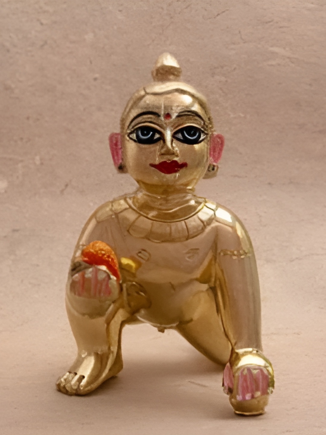 

krishnagallery1 Gold-Toned Religious Brass Idol Showpiece