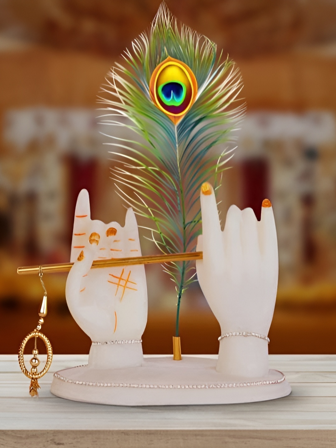 

krishnagallery1 White Marble Religious Idol Showpiece