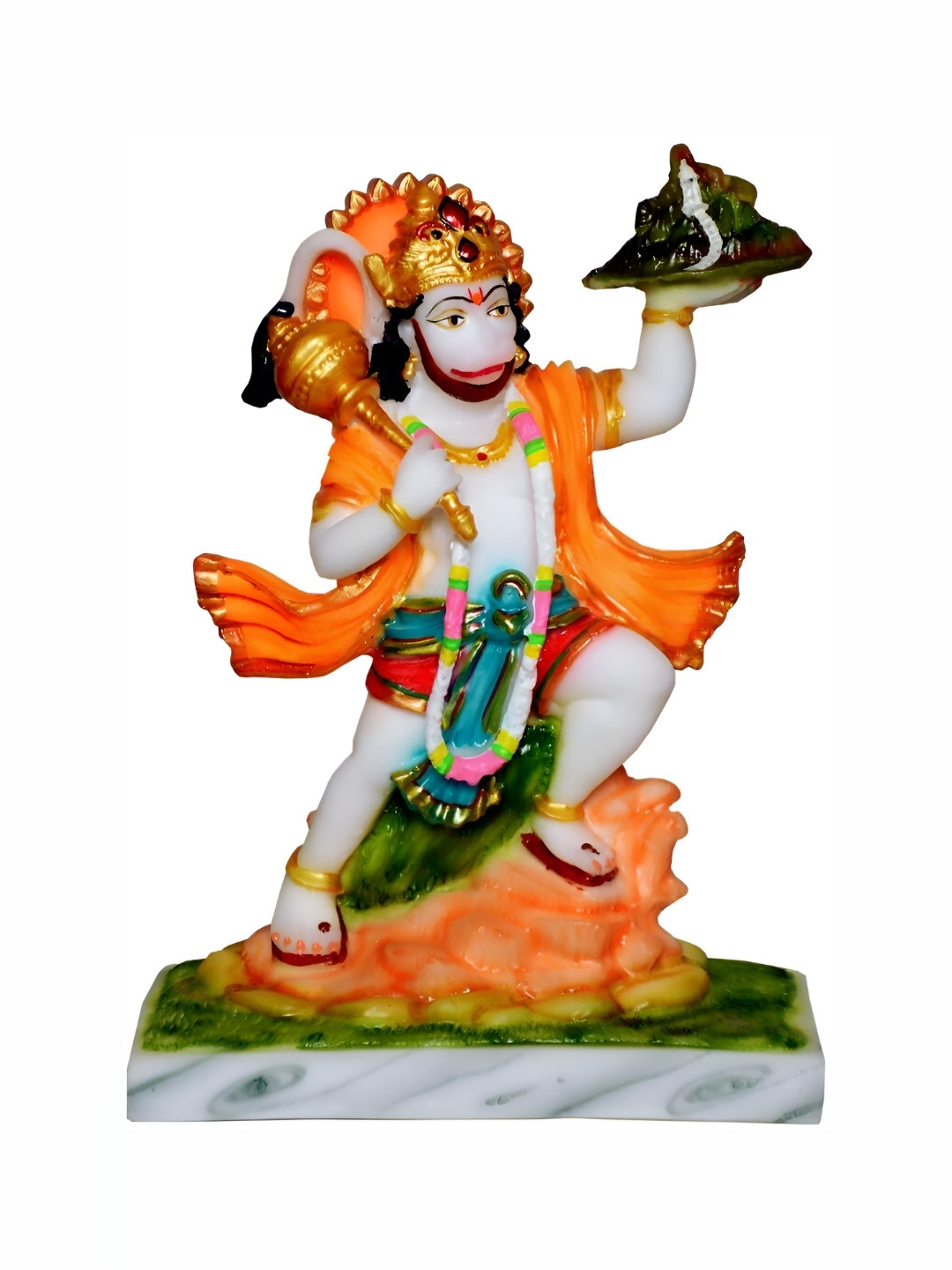 

krishnagallery1 White & Orange Sidh Pahad Hanuman Showpiece