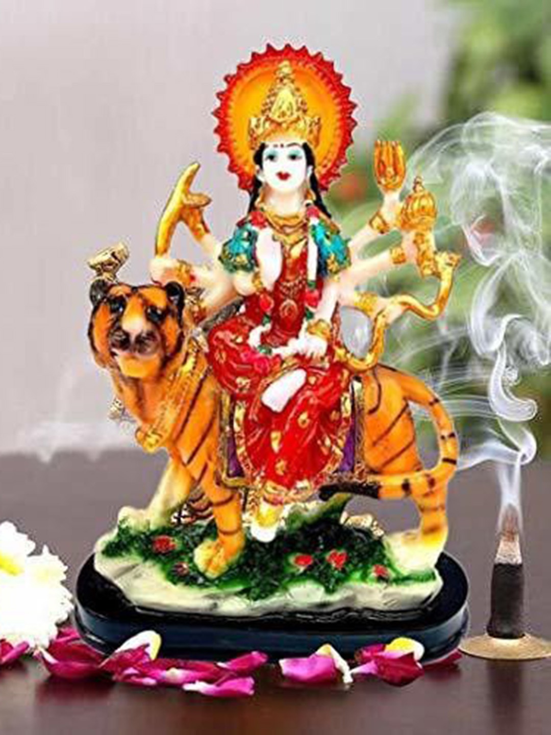 

krishnagallery1 Orange & Red Religious Brass Idol Showpiece