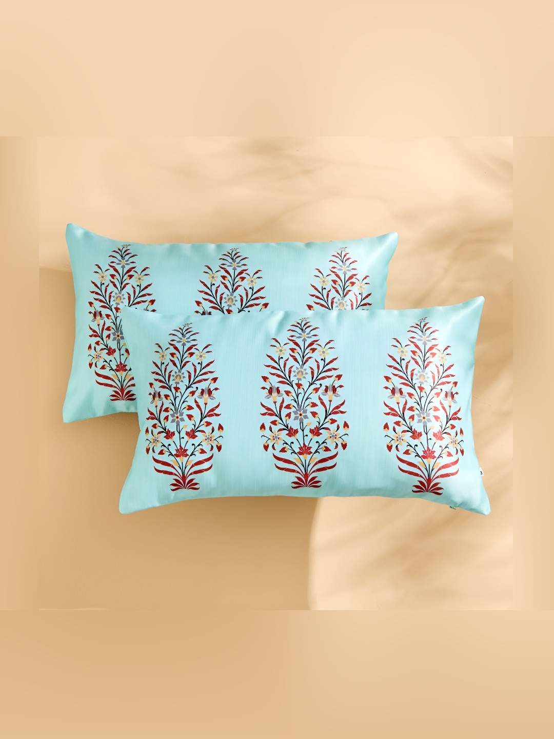 

Home Centre Amaya Rene Blue & Red 2 Pieces Ethnic Motifs Rectangle Cushion Covers