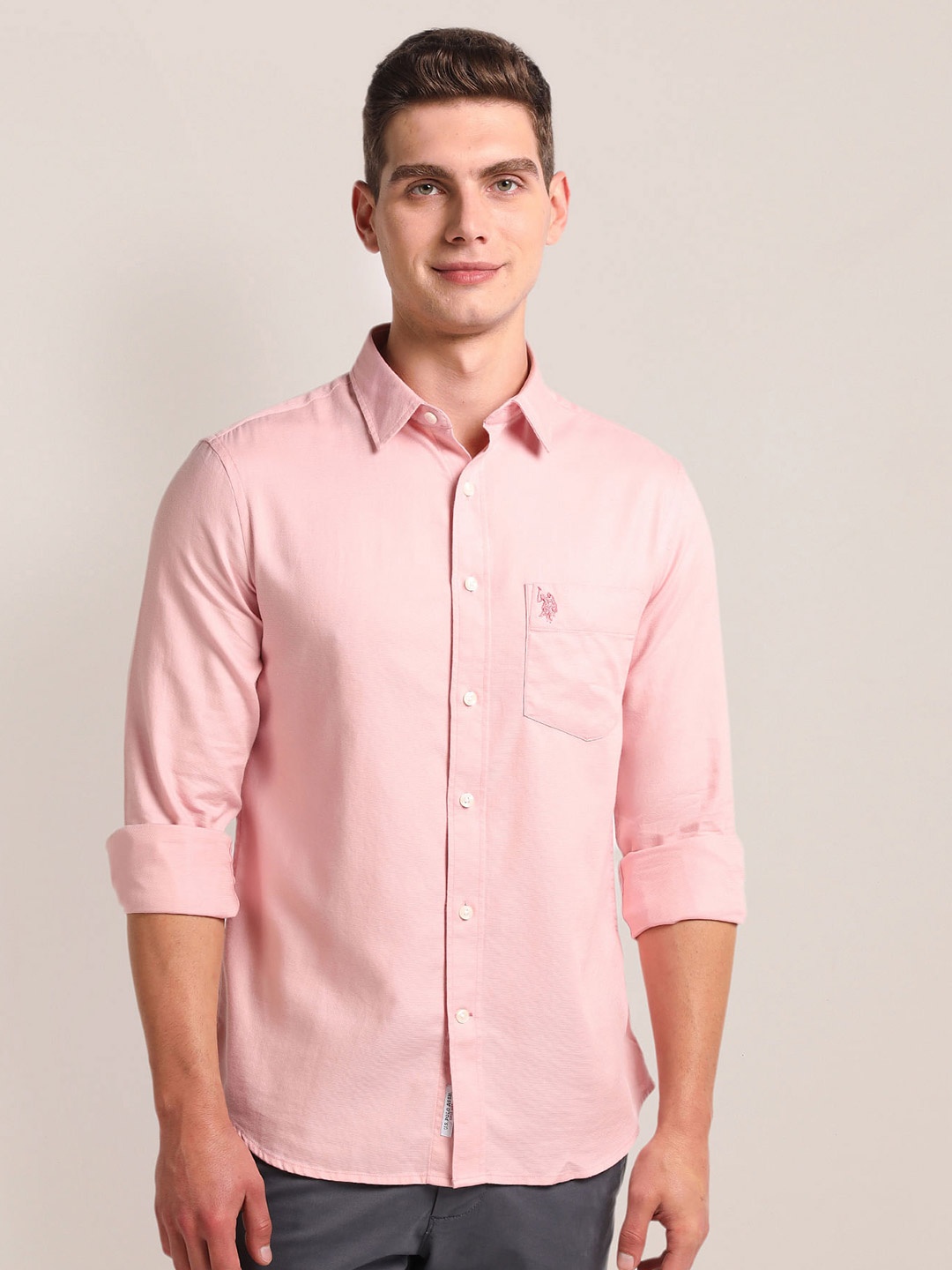 

U.S. Polo Assn. Spread Collar Casual Shirt, Pink