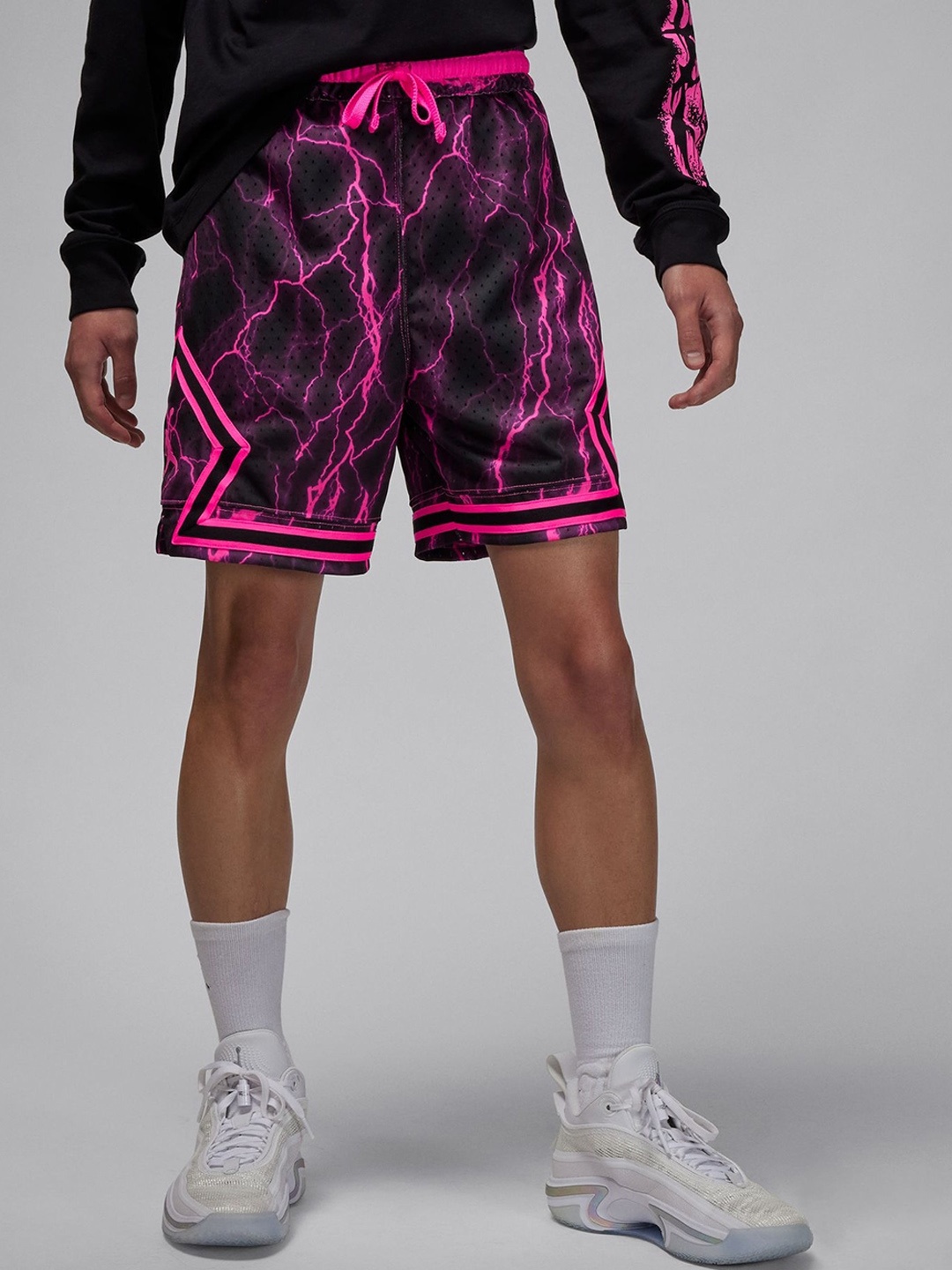 

Nike Jordan Men Abstract Diamond Printed Dri-FIT Sports Shorts, Black