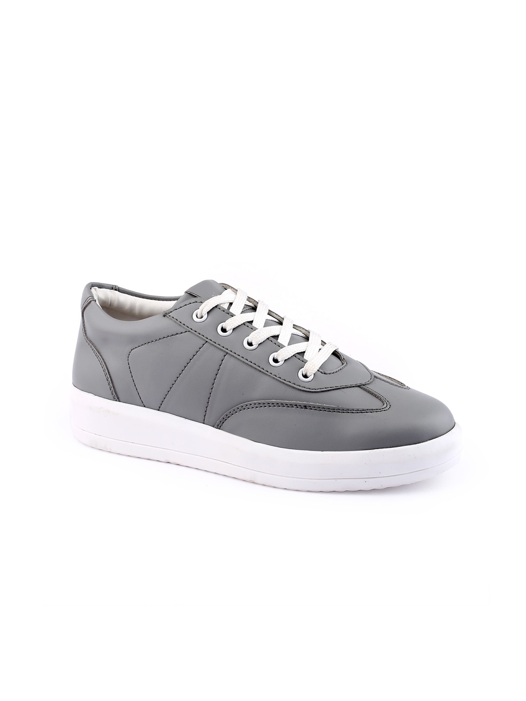 

Bxxy Women Round Toe Lace-Ups Sneakers, Grey