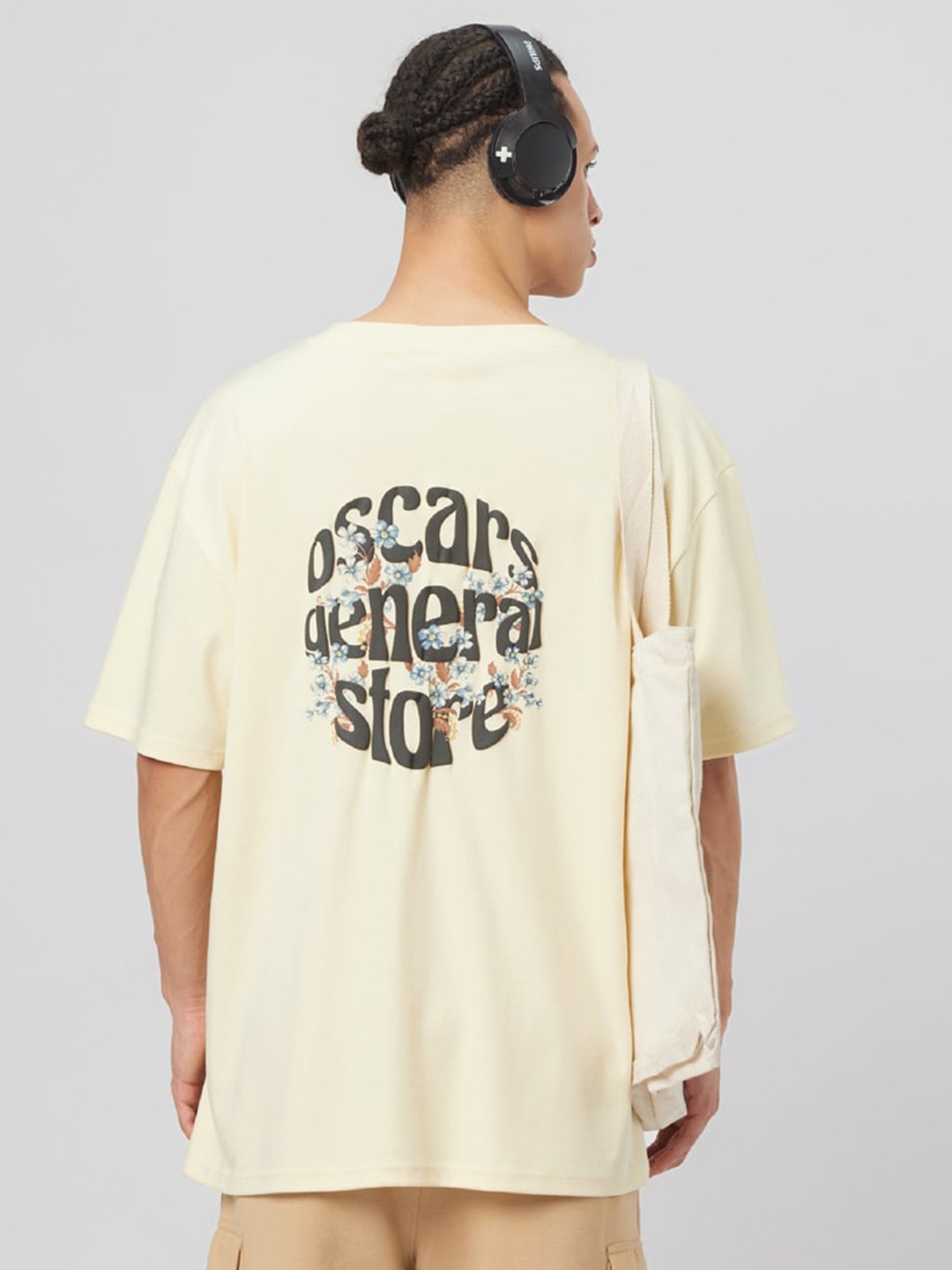 

Koovs Typography Printed Pure Cotton Opaque Casual T-shirt, White