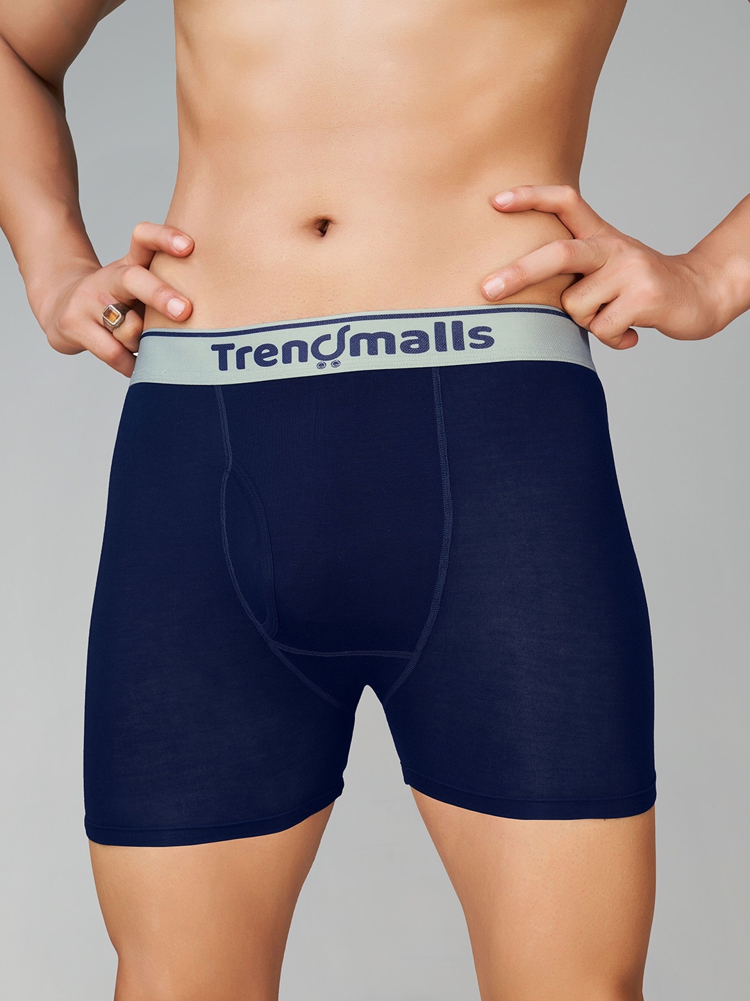 

TRENDMALLS Brand Logo Printed Mid Rise Trunk TM-MU03, Navy blue