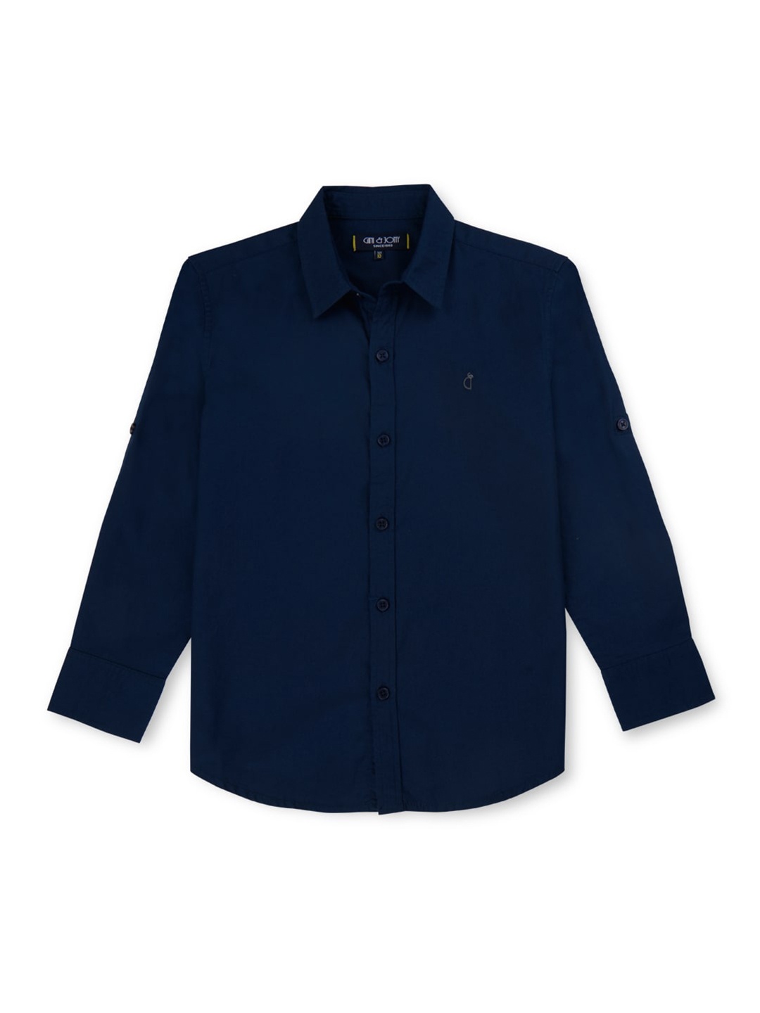 

Gini and Jony Boys Spread Collar Opaque Cotton Casual Shirt, Navy blue