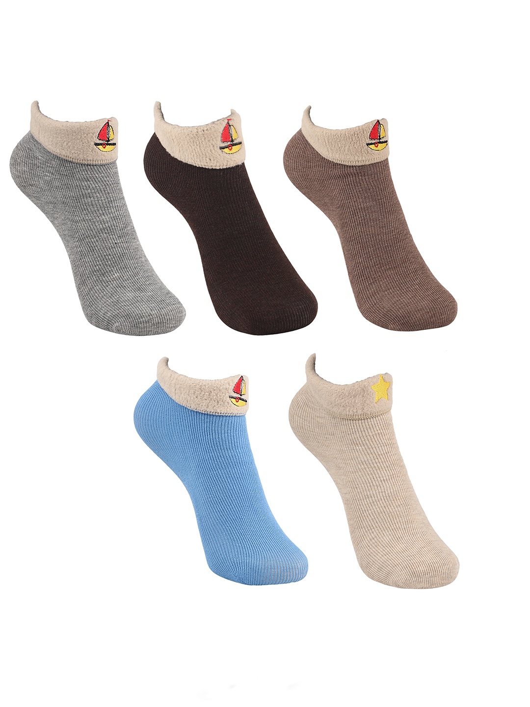 

BAESD Infants Pack Of 5 Breathable Ankle Length Socks, Multi
