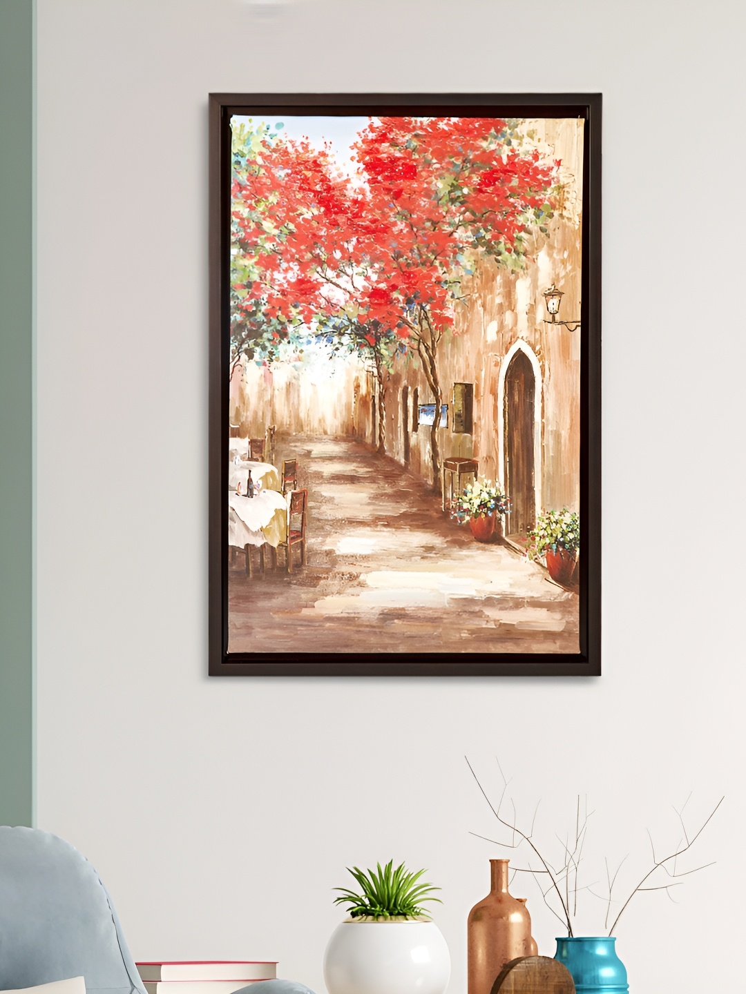 

Home Centre Red & Brown Canvas Nature Picture Framed Wall Art