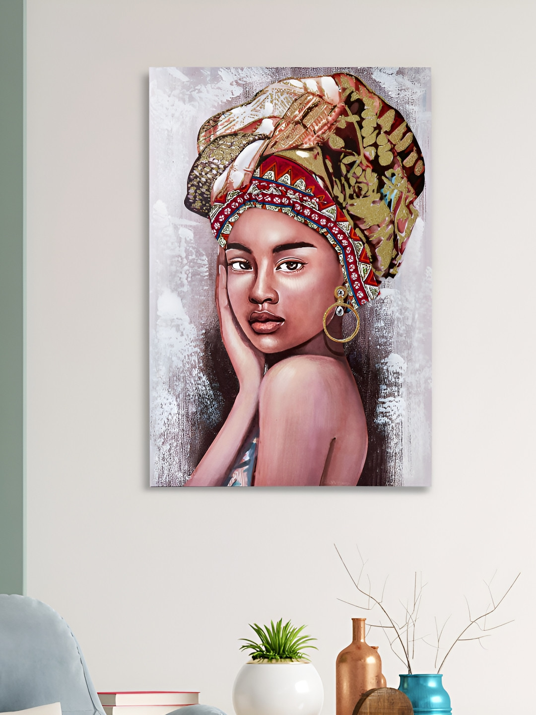 

Home Centre Brown Artistry Canvas African Lady Picture Framed Wall Art