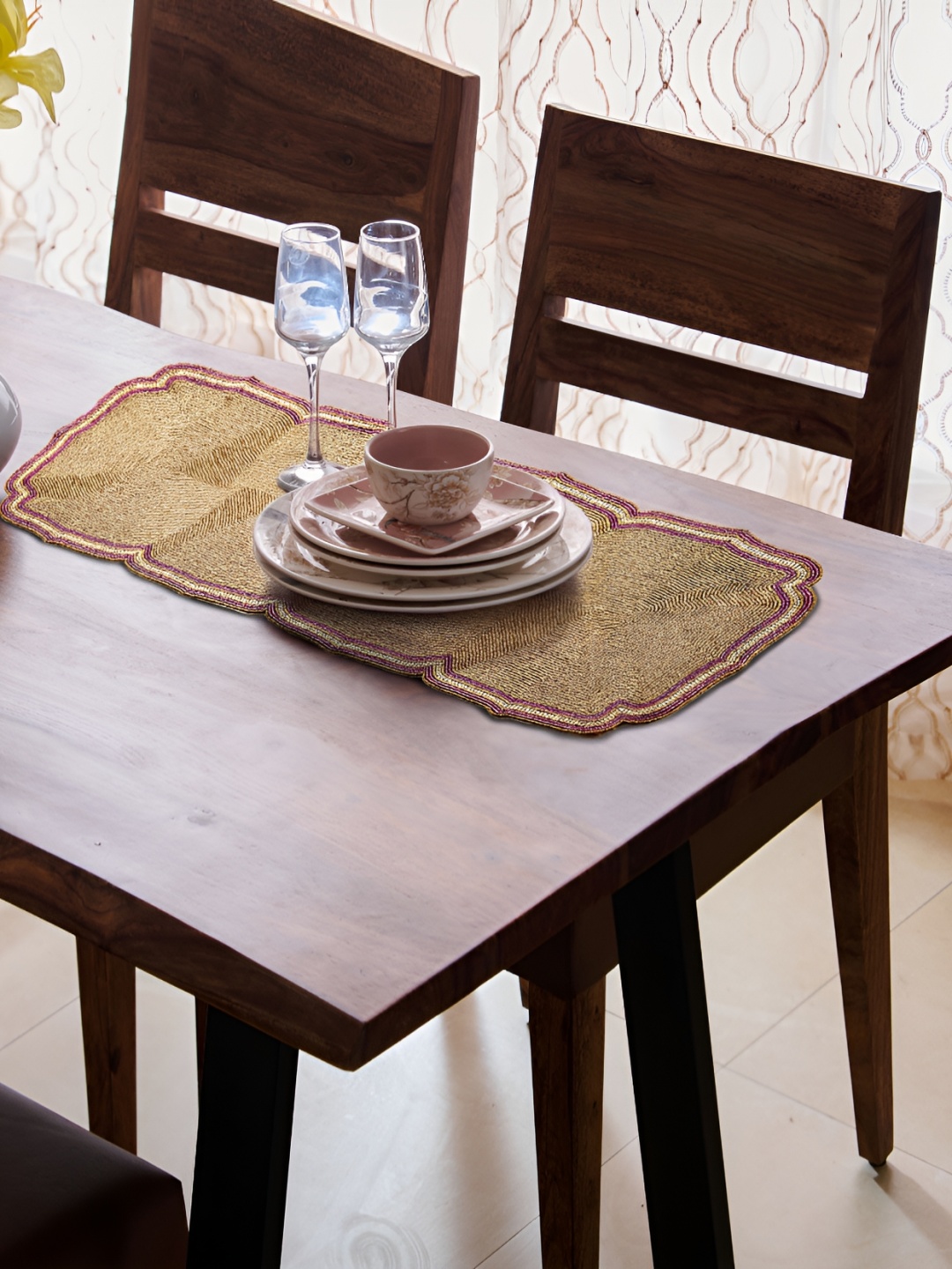 

Home Centre Brown Maya Beaded Table Runner
