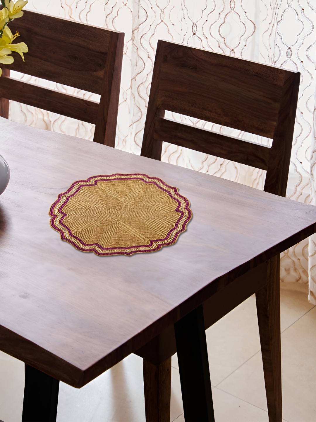 

Home Centre Brown Maya Beaded Table Placemat