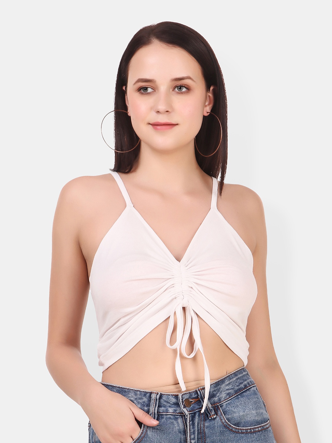 

Be You Cotton Bralette Crop Top, White