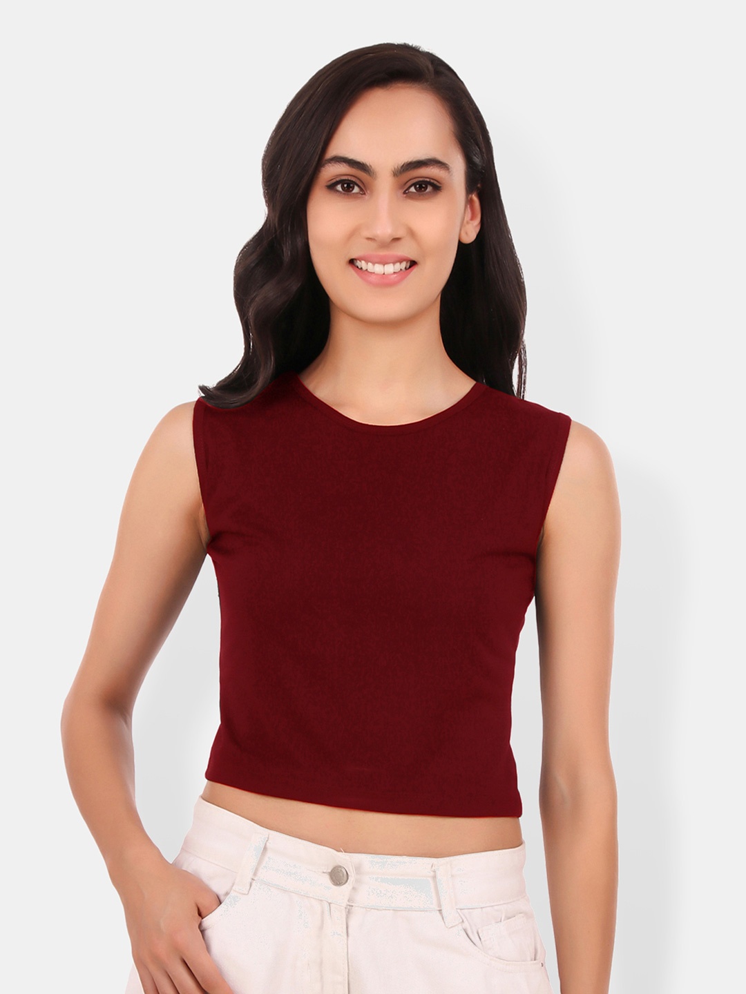 

Be You Cotton Crop Top, Maroon