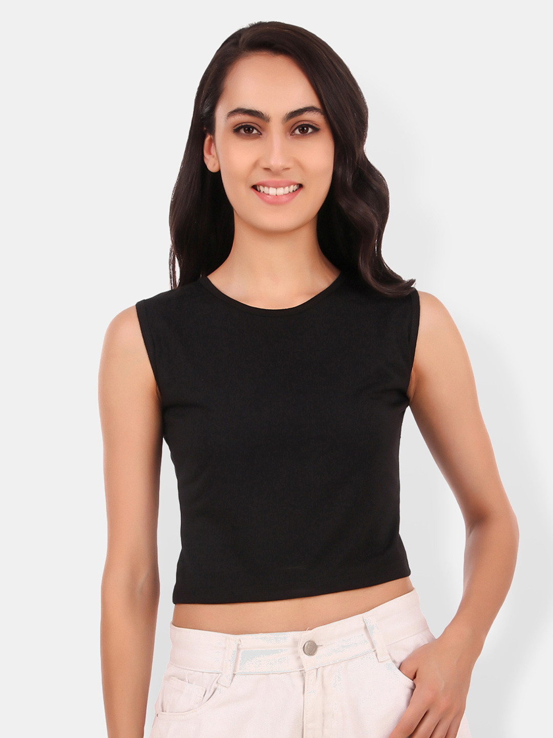 

Be You Cotton Crop Top, Black