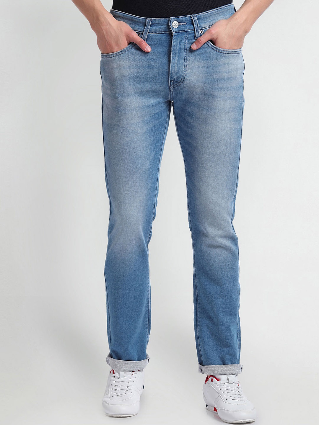 

U.S. Polo Assn. Denim Co. Men Clean Look Skinny Fit Heavy Fade Cotton Jeans, Blue