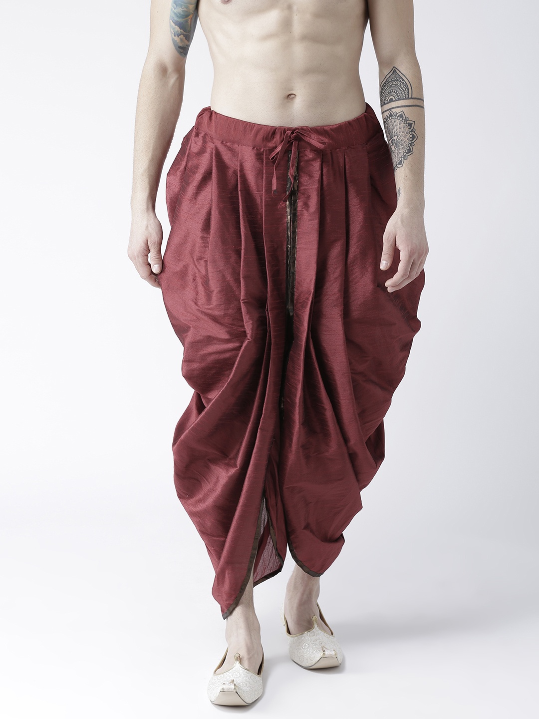 

Deyann Dupion Silk Maroon Dhoti