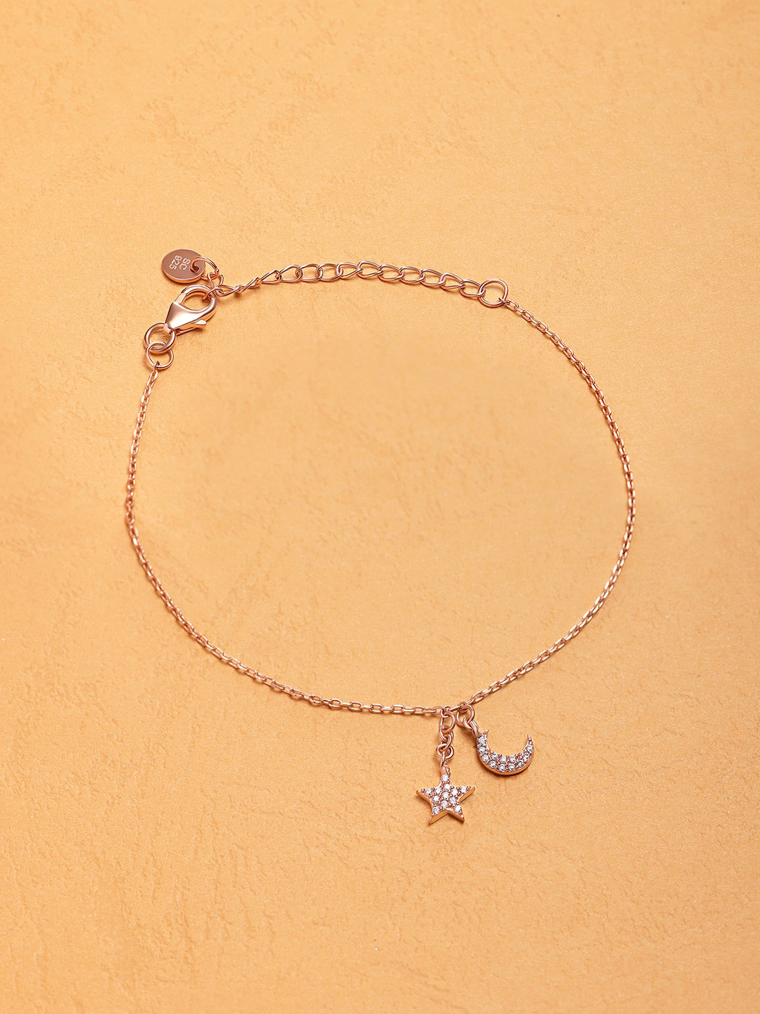 

March by FableStreet Sterling Silver Cubic Zirconia Rose Gold Plated Link Bracelet