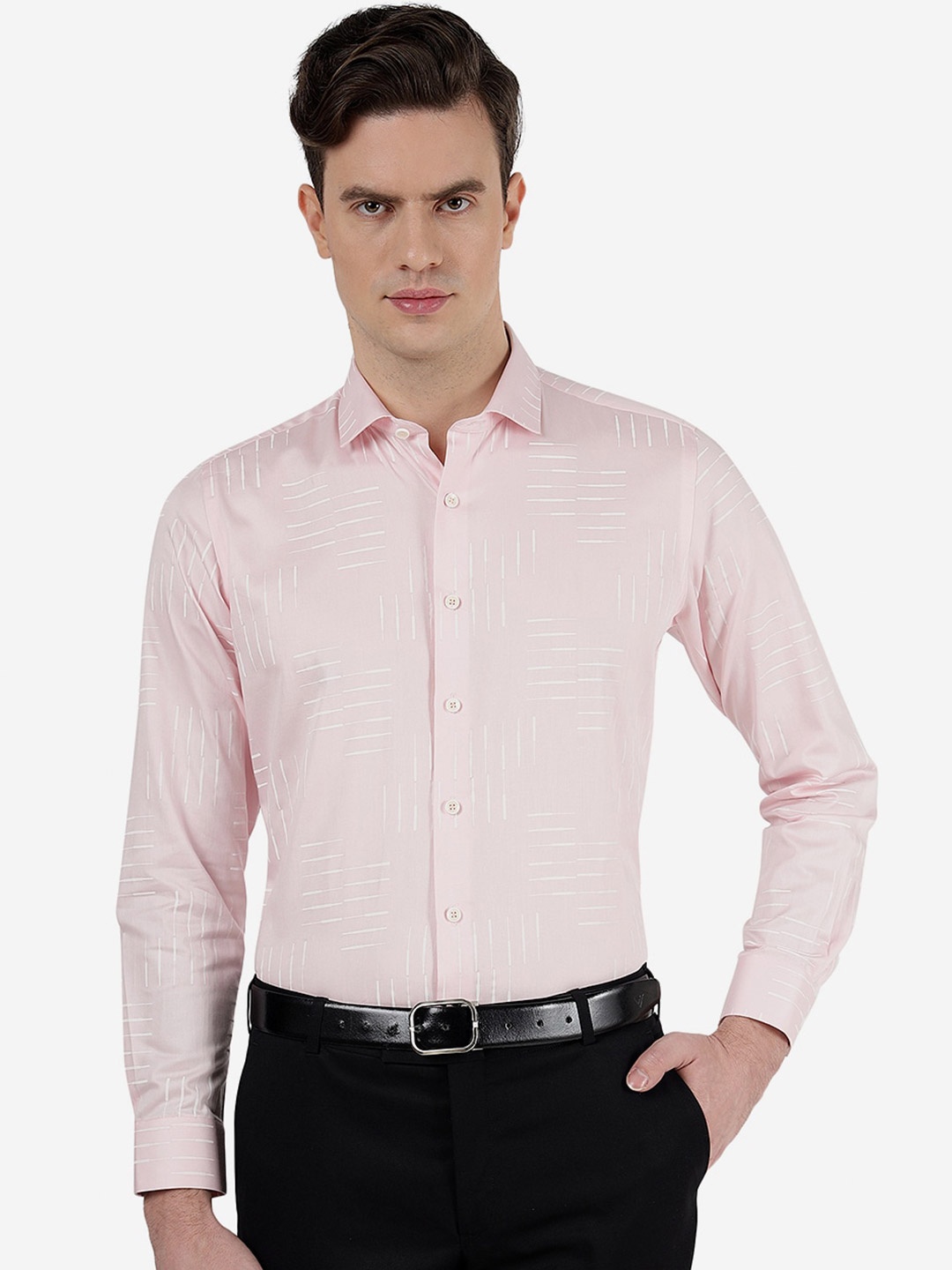 

Greenfibre Slim Fit Abstract Printed Cotton Casual Shirt, Pink