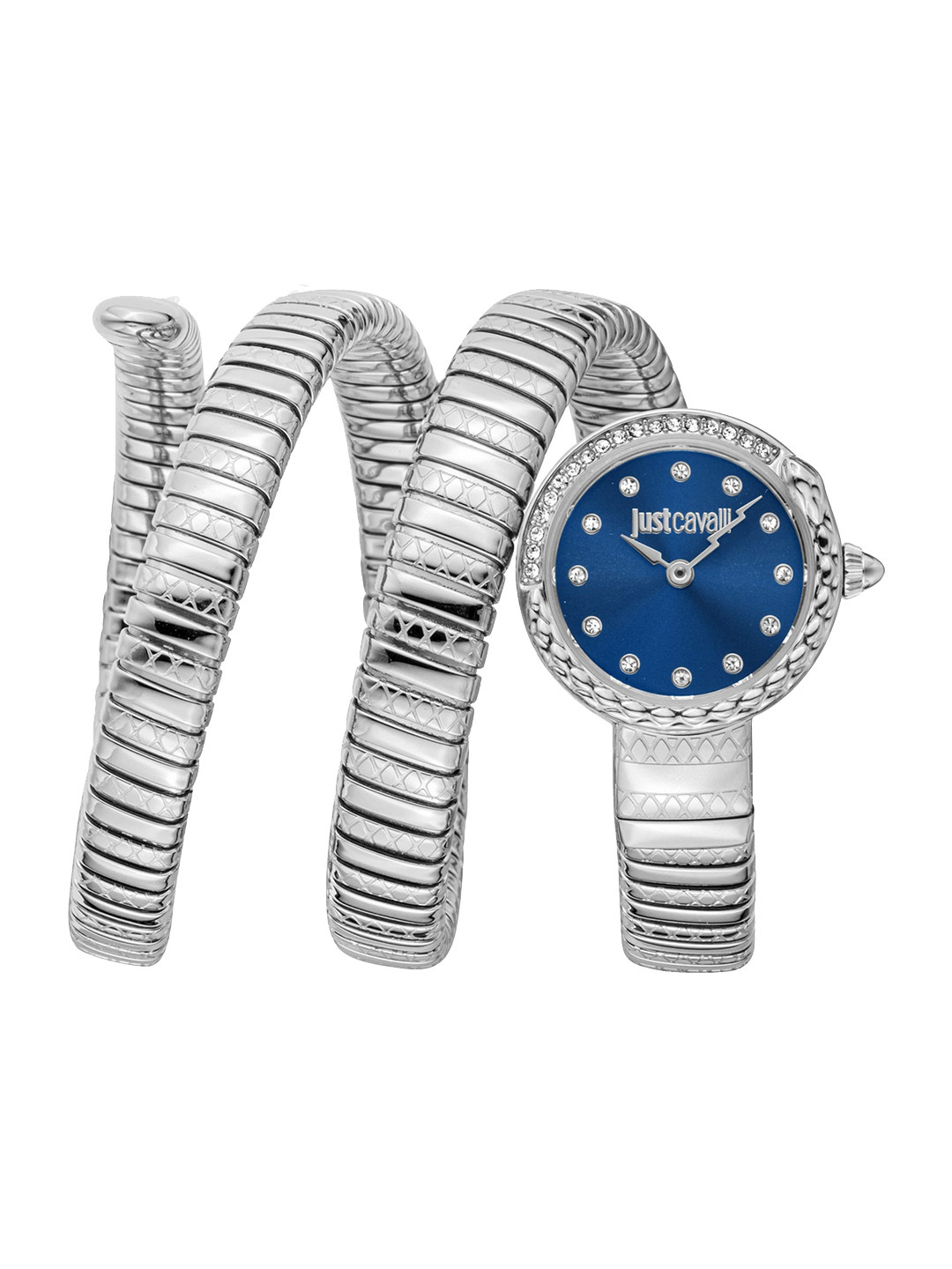 

Just Cavalli Women Embellished Wrap Around Straps Analogue Watch, Silver