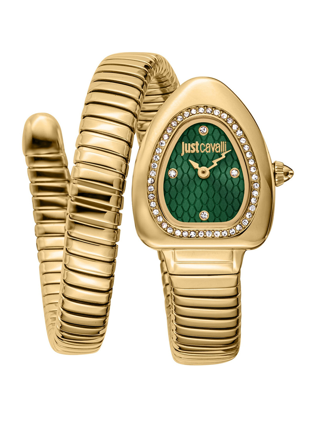 

Just Cavalli Women Embellished Wrap Around Straps Analogue Automatic Watch JC1L249M0035, Gold