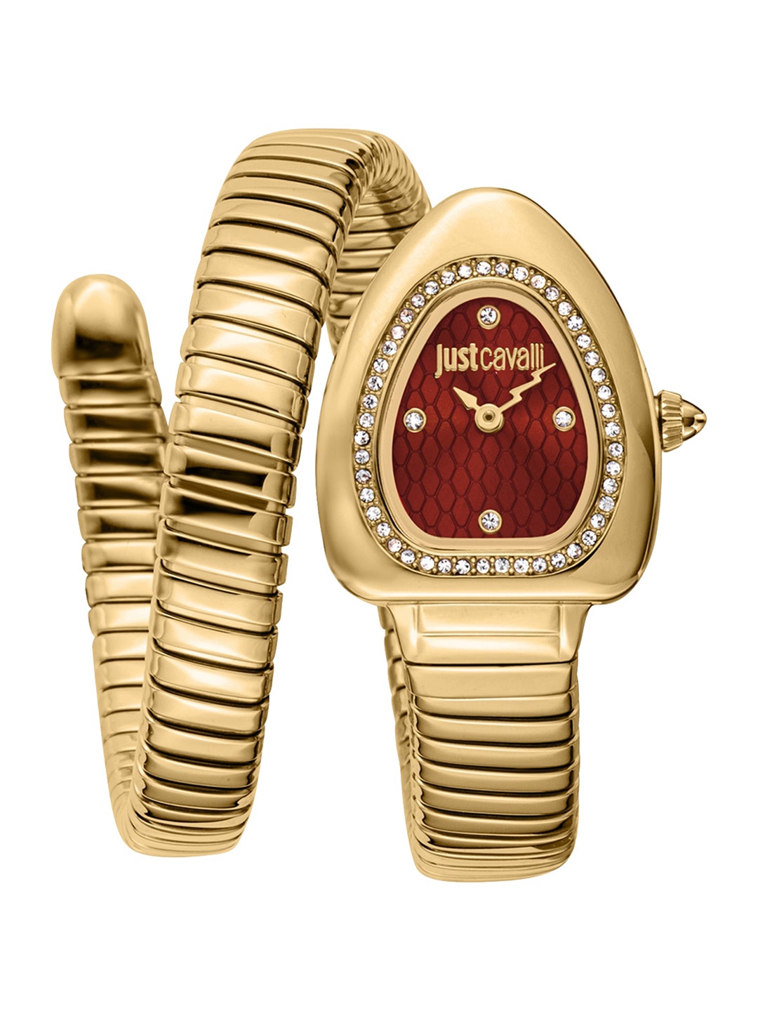 

Just Cavalli Women Embellished Wrap Around Straps Analogue Automatic Watch JC1L249M0025, Gold