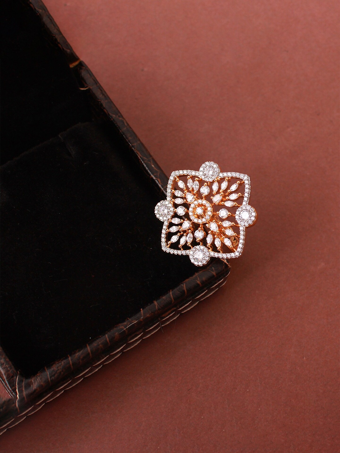 

Mirana Gold Plated AD Studded Finger Ring