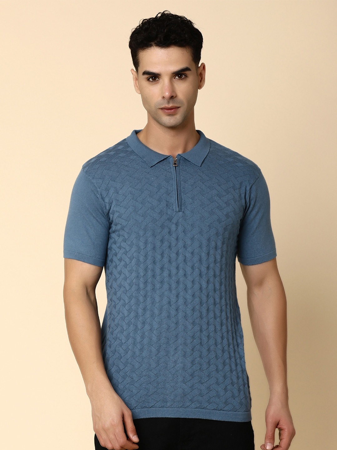 

V-Mart Polo Collar Cotton Slim Fit T-shirt, Blue