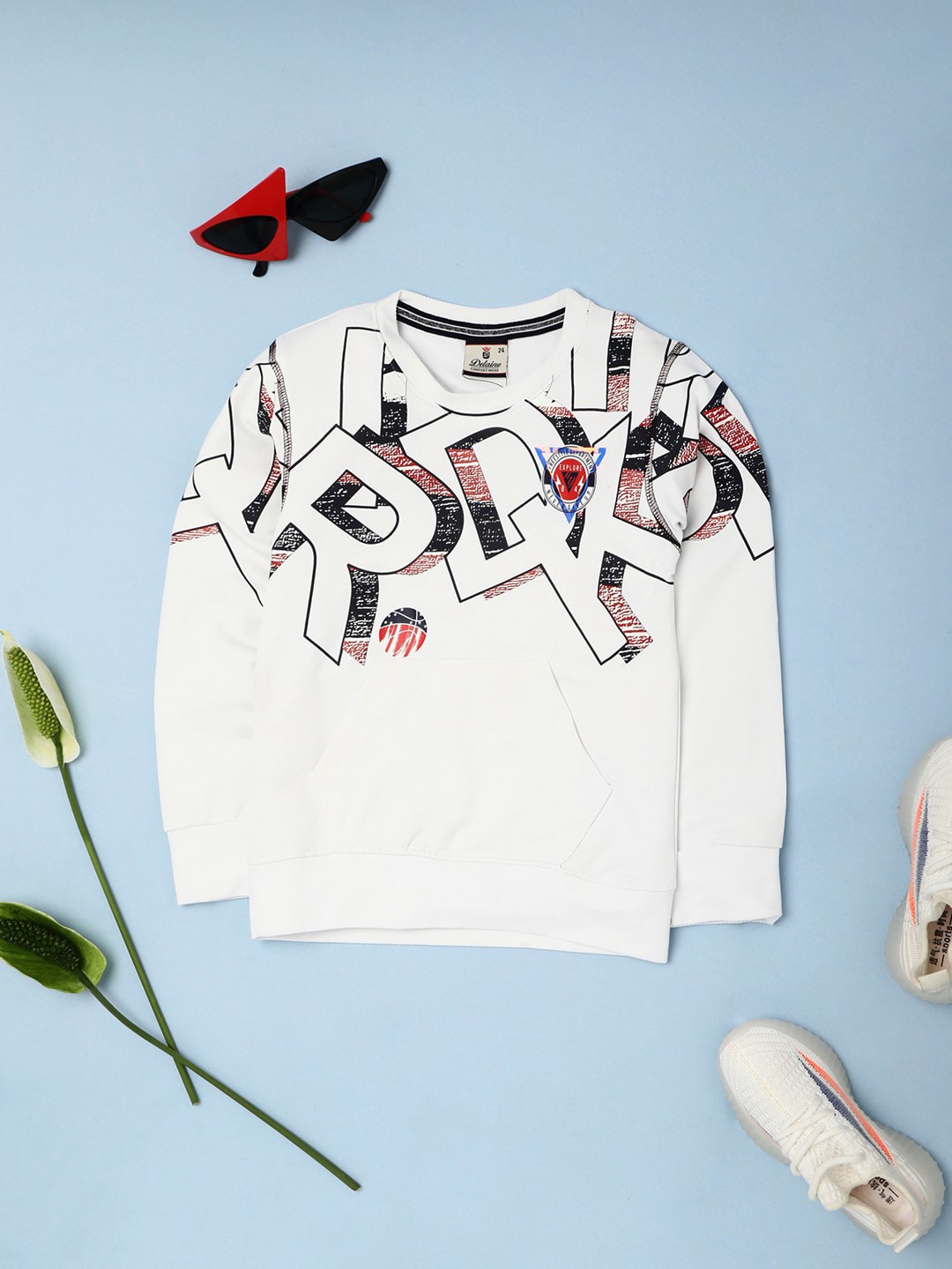 

V-Mart Boys Typography Printed Round Neck Cotton T-shirt, White