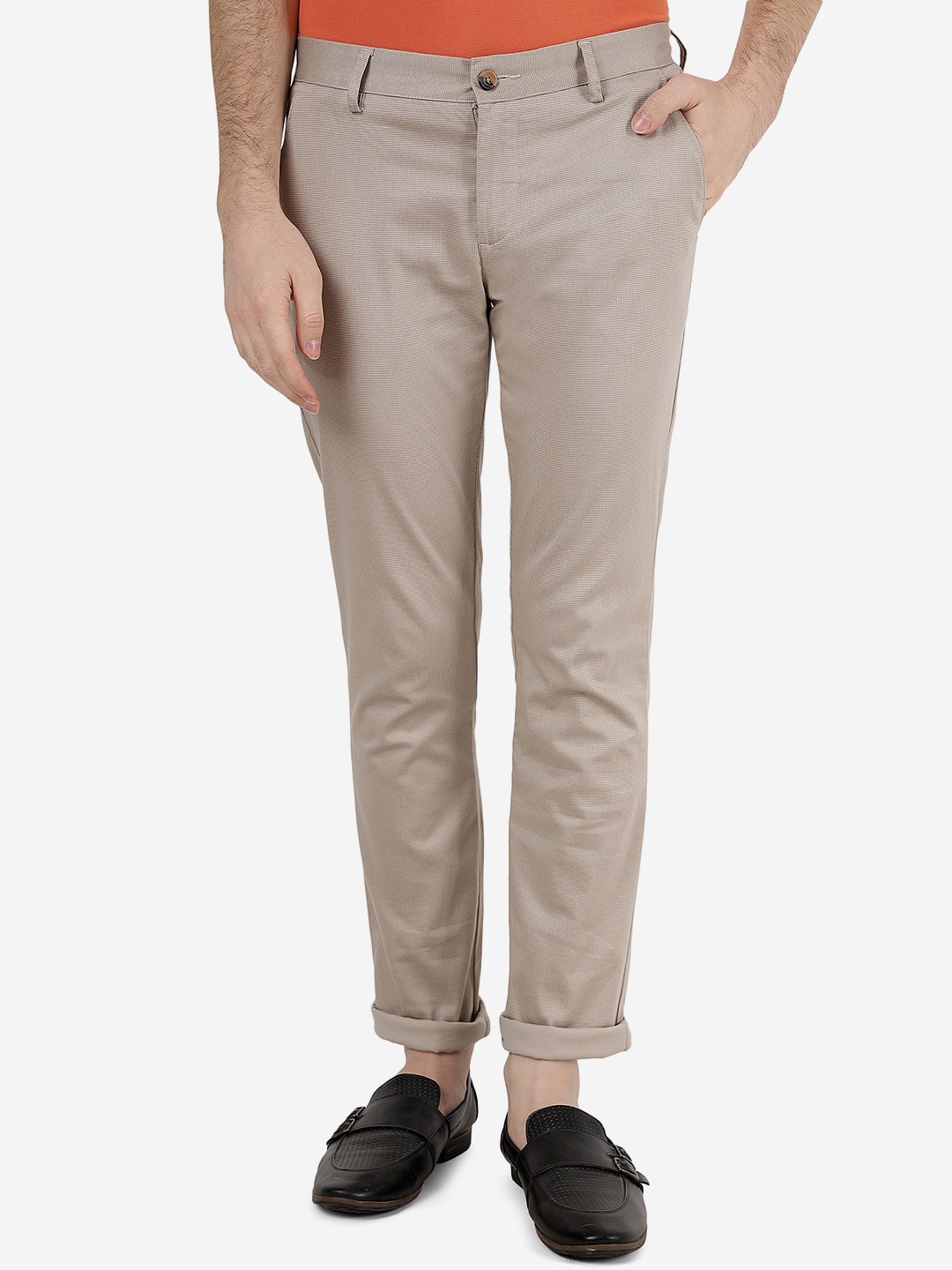 

Greenfibre Men Slim Fit Cotton Trousers, Grey