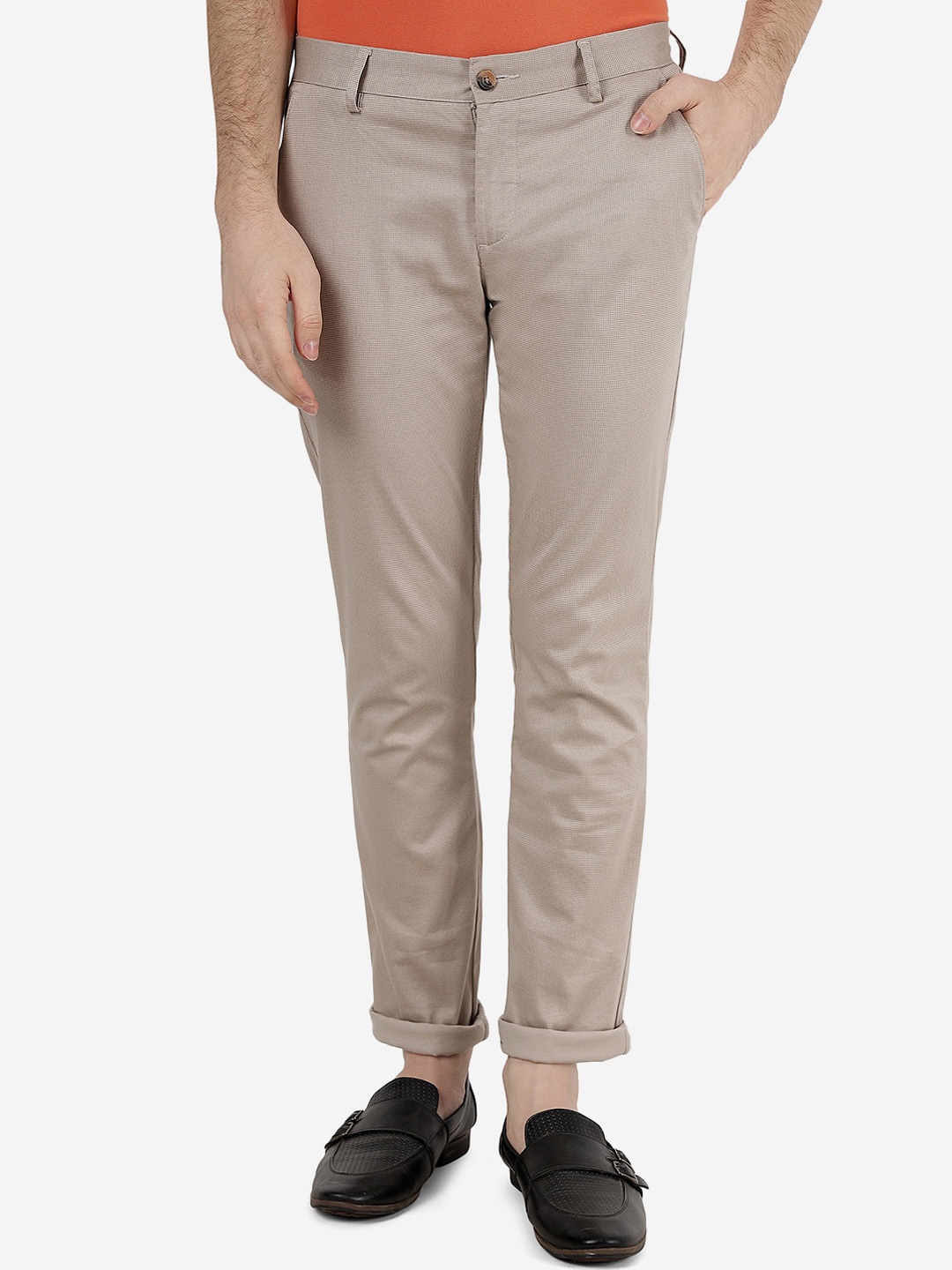 

Greenfibre Men Slim Fit Cotton Trousers, Grey