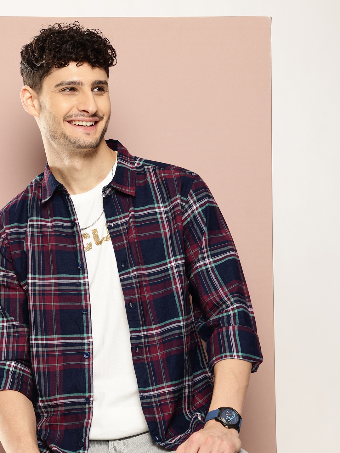 

Harvard Tartan Checked Opaque Pure Cotton Casual Shirt, Multi