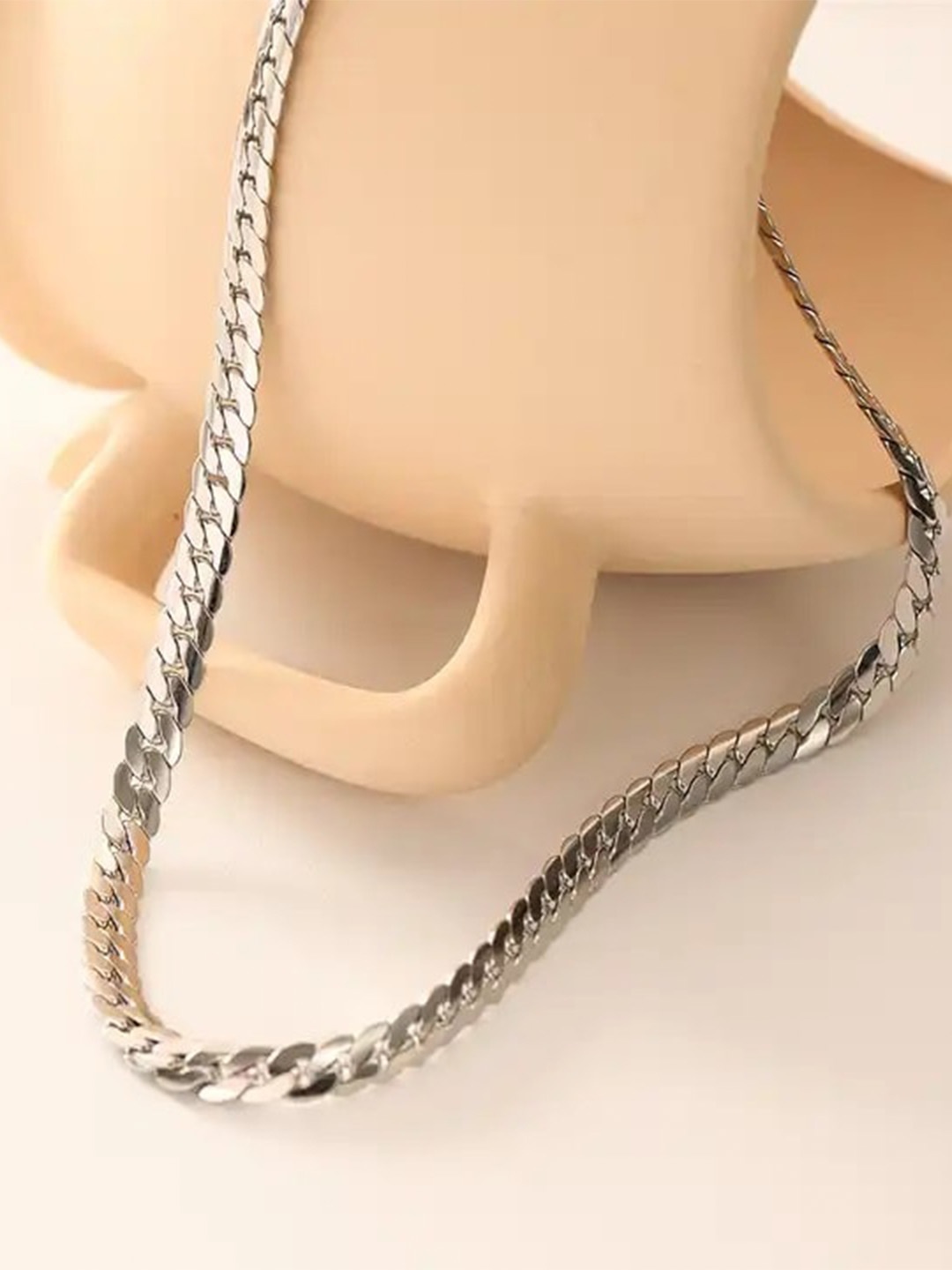 

MEENAZ Men Stainless Steel Silver-Plated Chain