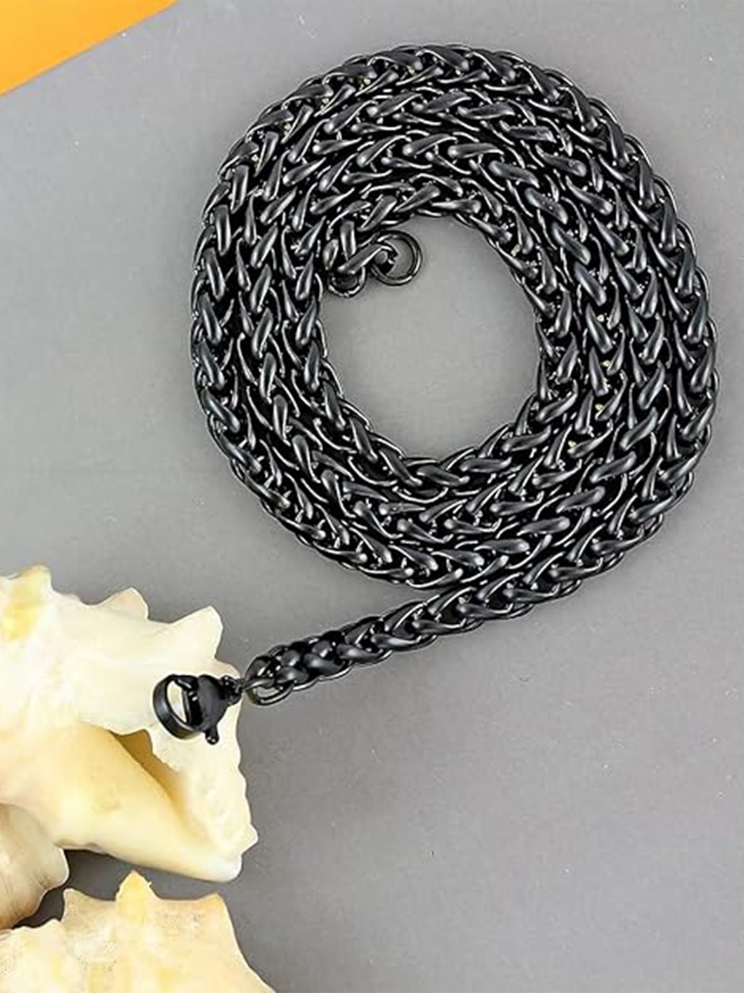 

MEENAZ Men Silver-Plated Chain, Black