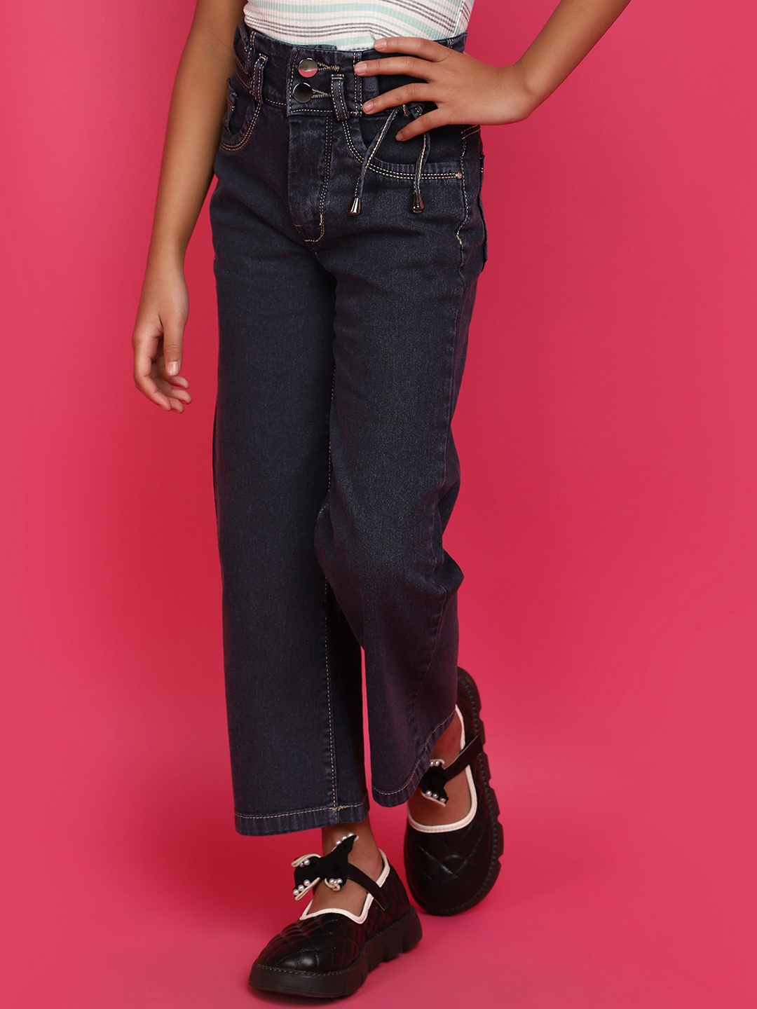 

V-Mart Girls Mid-Rise Clean Look Jeans, Grey
