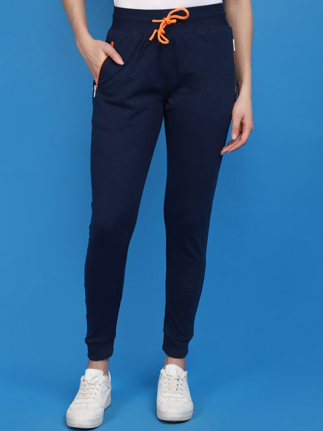 

V-Mart Women Mid Rise Joggers, Blue