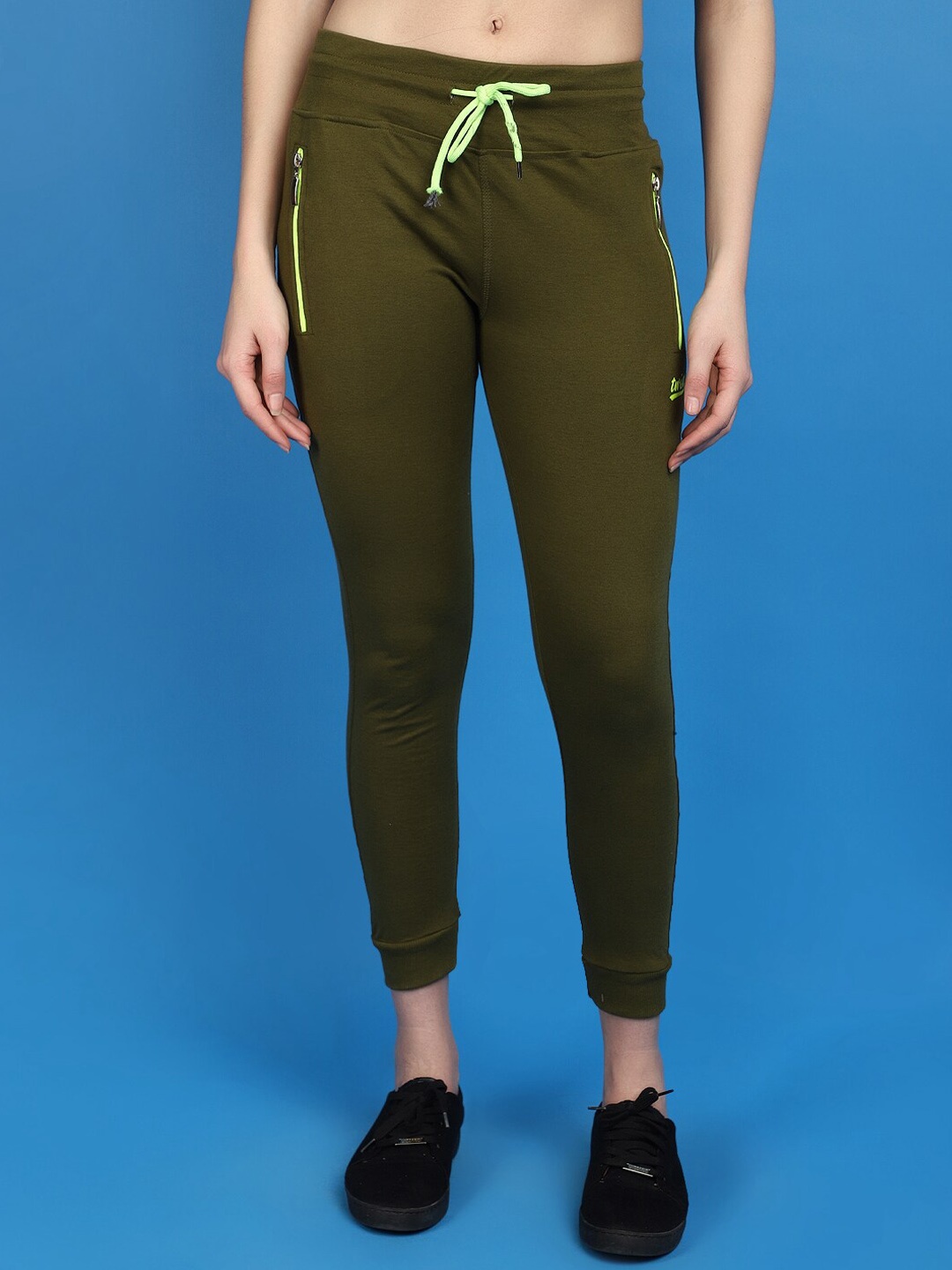

V-Mart Women Mid Rise Joggers, Green