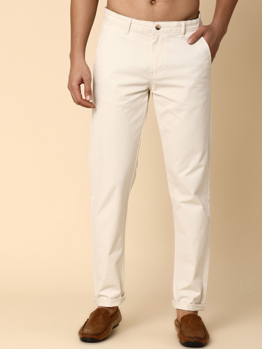 

V-Mart Slim Fit Chinos Casual Trousers, White