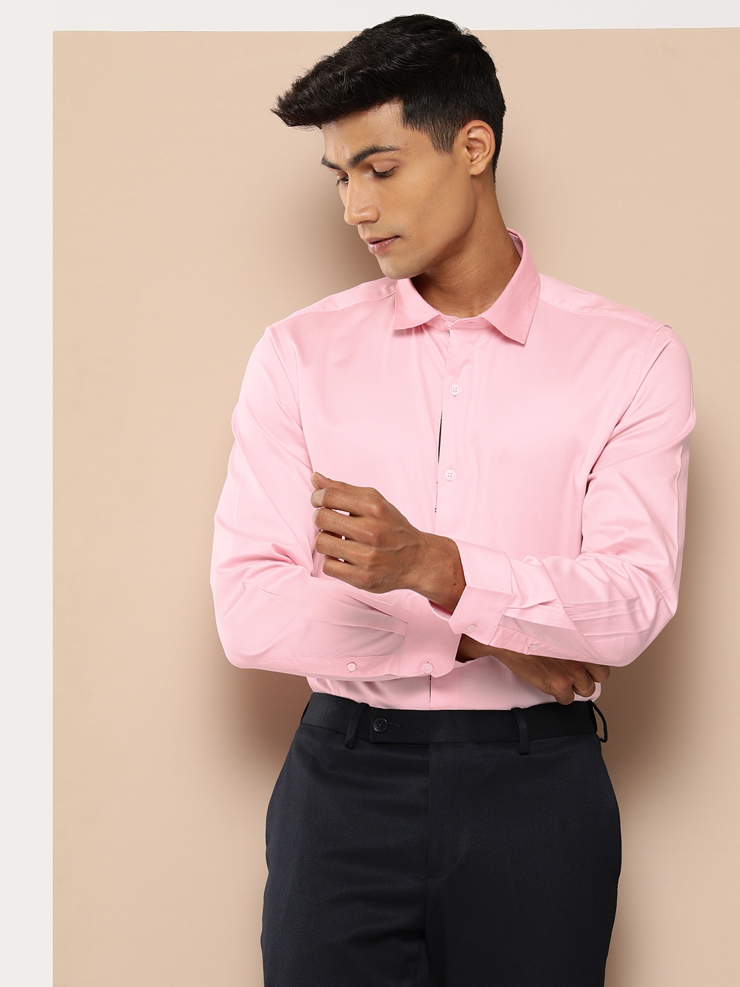 

INVICTUS Slim Fit Pure Cotton Formal Shirt, Pink