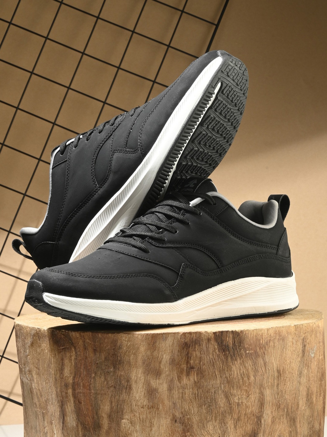 

OFF LIMITS Men Textured Lace-Ups Running Shoes, Black