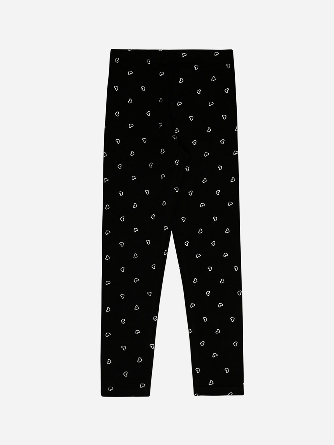 

Bodycare Girls Heart Shape Printed Cotton Ankle Length Leggings, Black