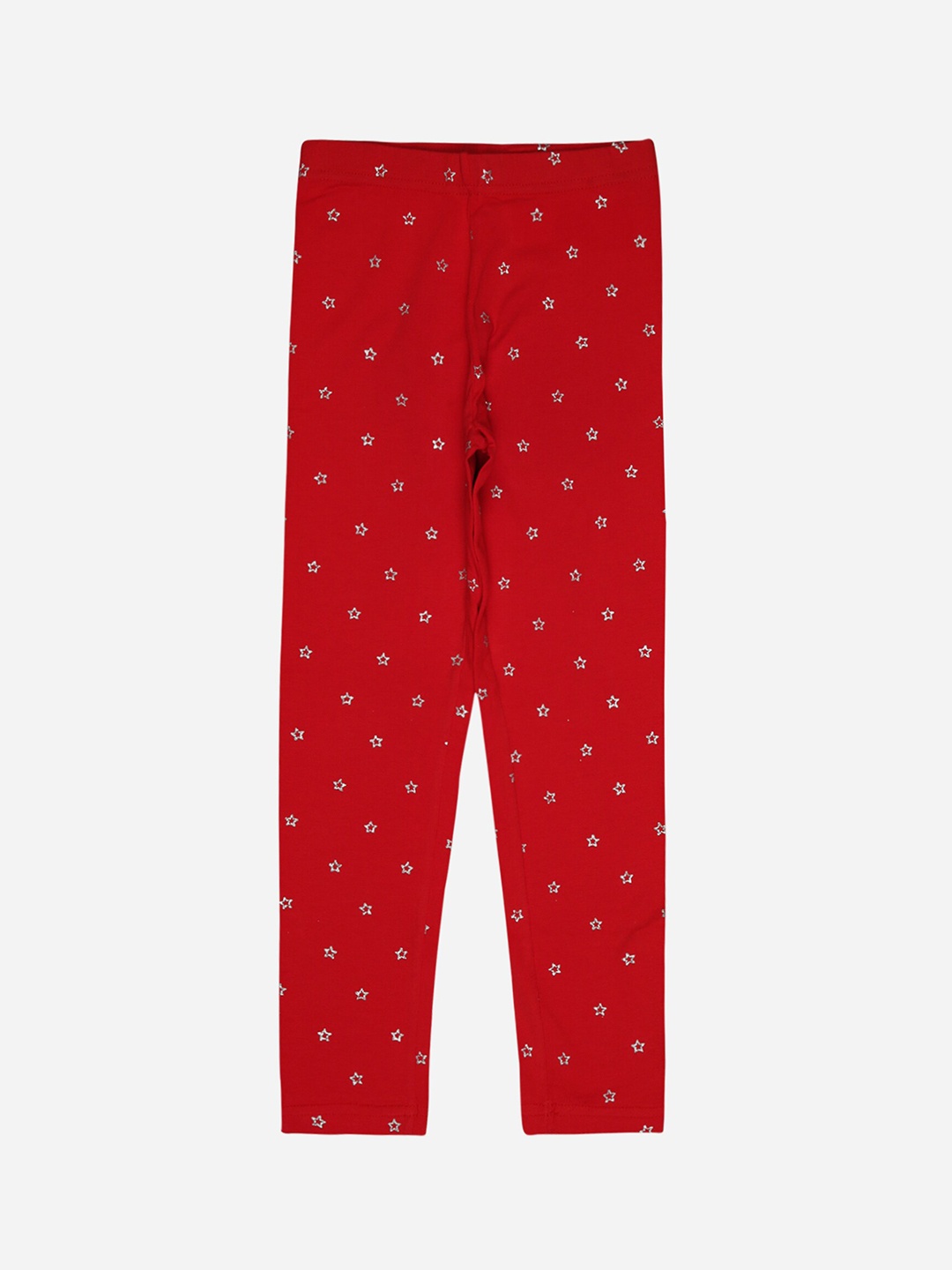 

Bodycare Girls Printed Cotton Ankle Length Leggings, Red