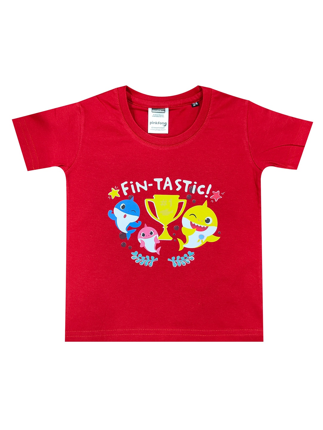

shopbloom Kids Graphic Printed Round Neck Cotton T-shirt, Red