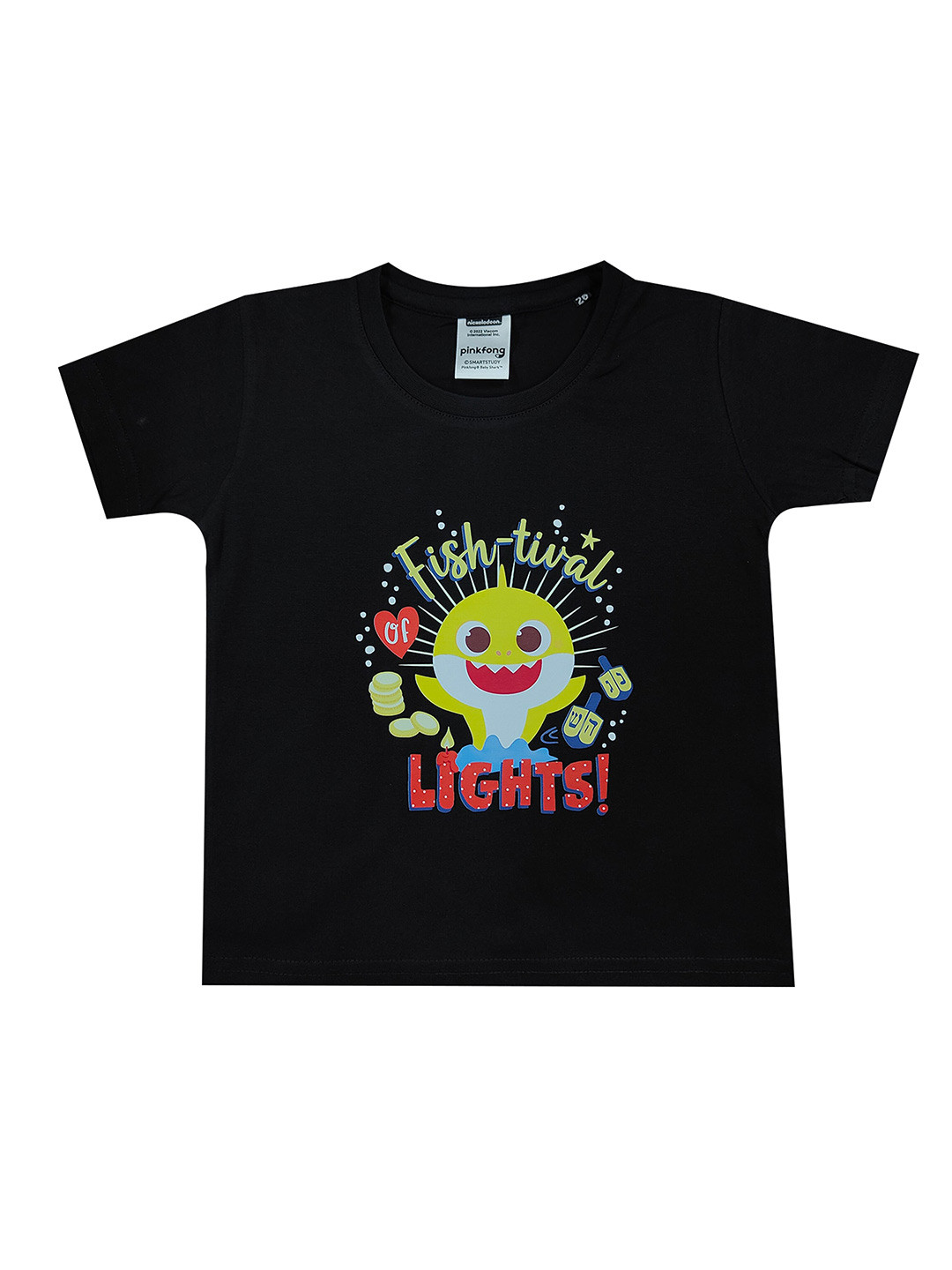 

shopbloom Kids Graphic Printed Round Neck Cotton T-shirt, Black