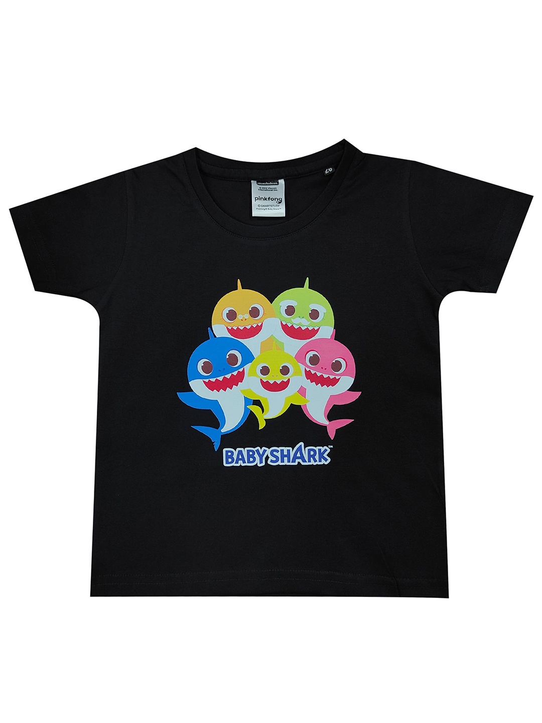 

shopbloom Kids Graphic Printed Round Neck Cotton T-shirt, Black