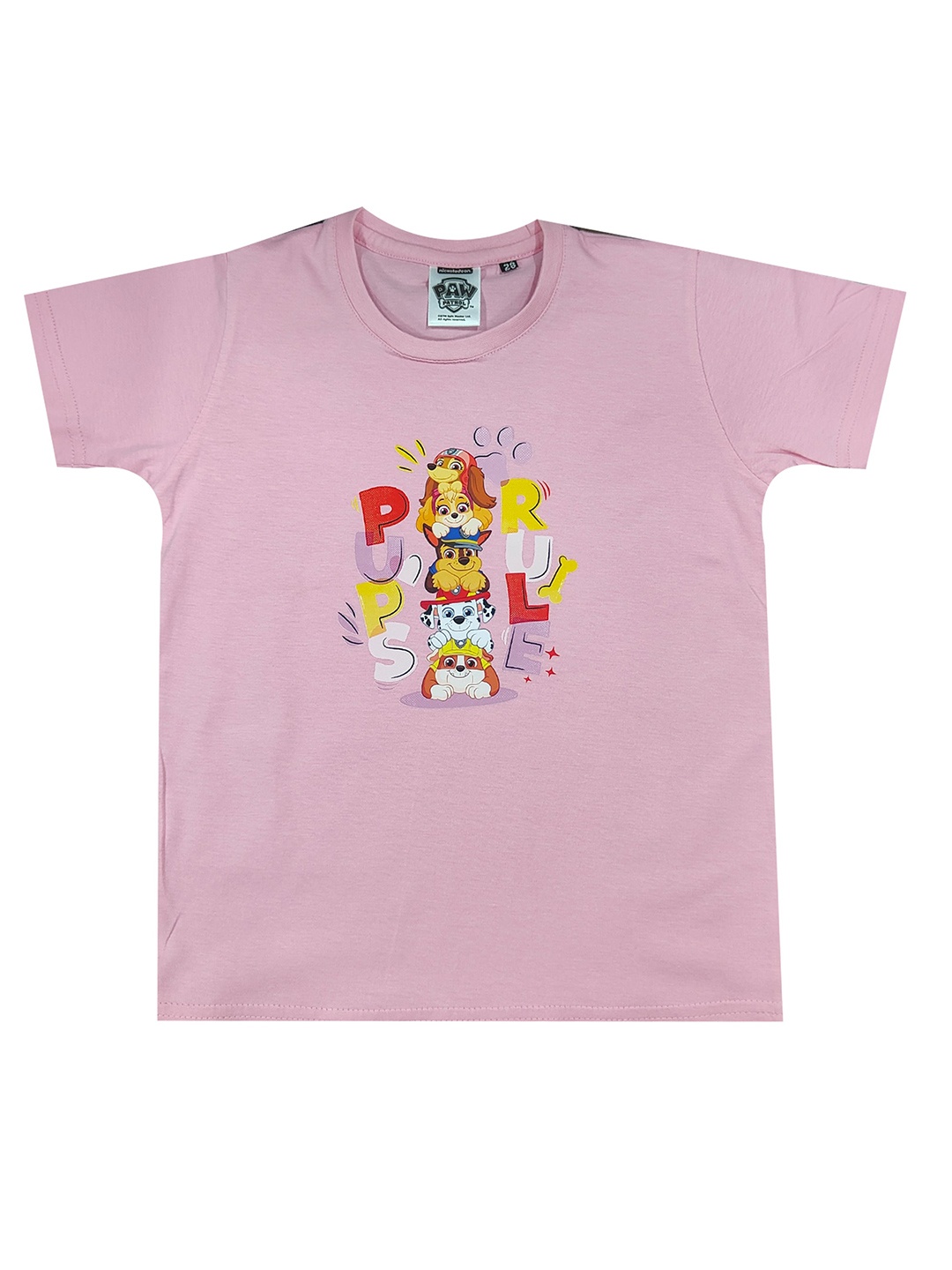 

shopbloom Kids Graphic Printed Round Neck Cotton T-shirt, Pink