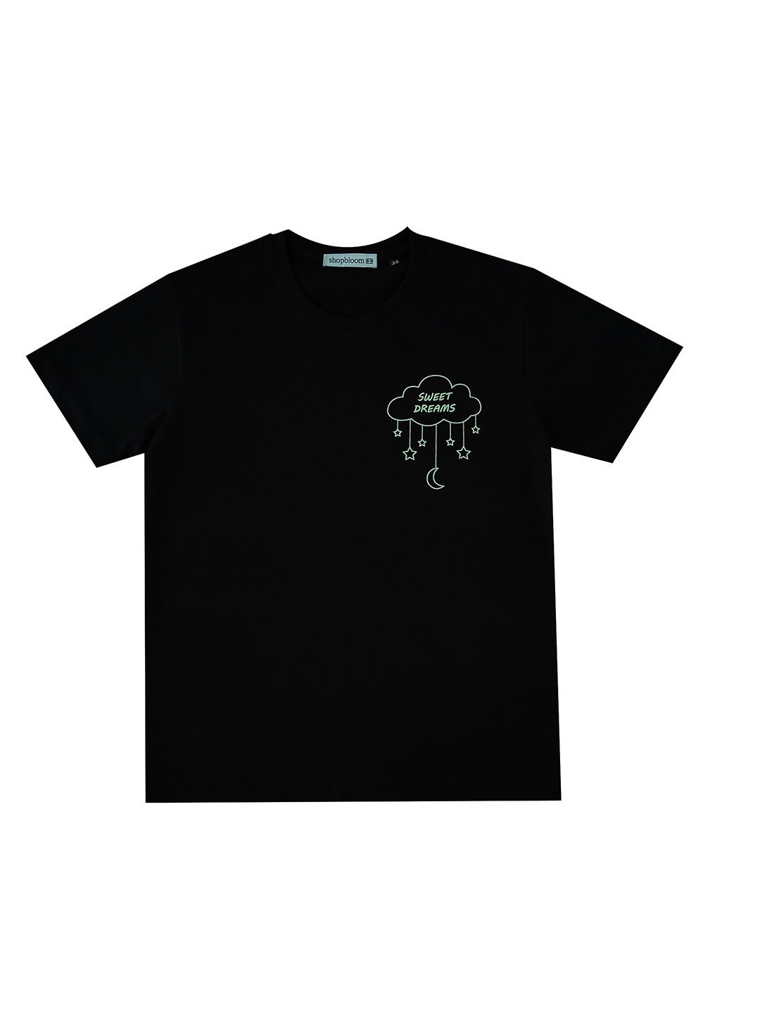 

shopbloom Kids Glow In The Dark Graphic Printed Round Neck Cotton T-shirt, Black