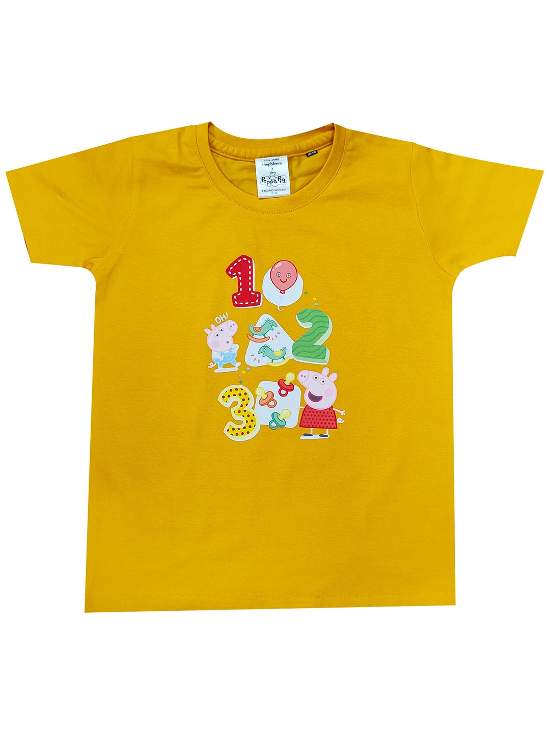 

shopbloom Kids Graphic Printed Cotton T-shirt, Yellow