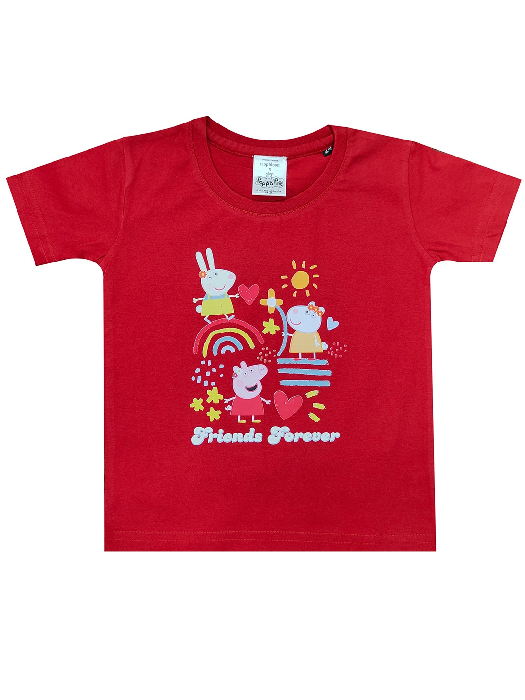 shopbloom Kids Graphic Printed Cotton T-shirt, Red