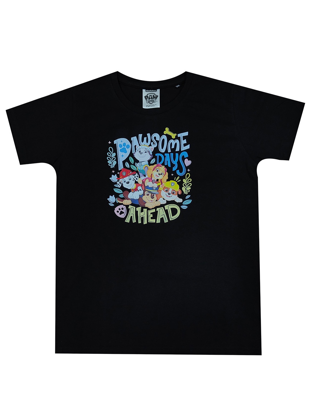 

shopbloom Kids Typography Printed Cotton T-shirt, Black